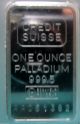 1 Ounce Palladium Credit Suisse Bar 999.  5 (in Assay) Aa 051382 Bullion photo 2