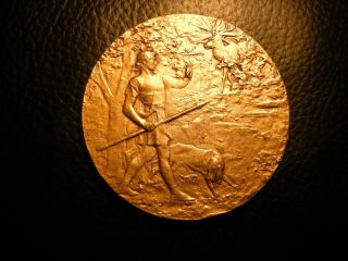 Rare 1927 Paris France Exposition Canine 1st Prix Aschka 45mm Gold Bronze Medal photo