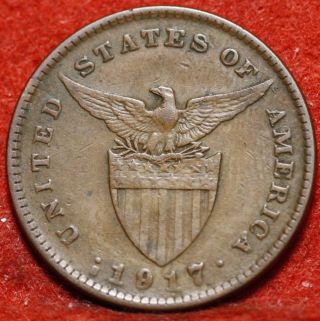 Circulated 1917 - S Philippines 1 Centavo Foreign Coin S/h photo