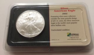 2002 American Silver Eagle 1 Oz.  999 Coin Littleton Coin Co.  Show - Pak Shipn photo