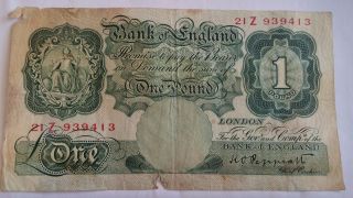 England Britain 1 Pound 1934 Money Israel Rare Note Uk Wwii World Of Bank London photo