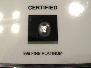 Ssb Platinum Bullion Bar Certified - 1grain 999 Fine W/ 2 photo