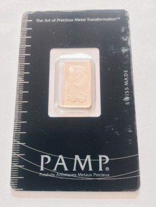 Pamp Suisse 5 Gram.  9999 Gold Bar In Assay Card photo