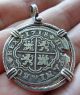 1718 Silver Spanish 2reales Treasure Cob Coin Pendant (not Atocha) Europe photo 9