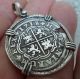 1718 Silver Spanish 2reales Treasure Cob Coin Pendant (not Atocha) Europe photo 7