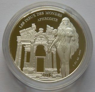 Aphrodite Gods Of The World 1oz Fine Silver Coin 1000 Francs Burkina Faso 2015 photo