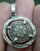 1762 Silver Spanish 1/2 Reales Treasure Cob Con Pendant (not Atocha) Europe photo 10