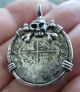 Silver Spanish Philipv Treasure Cob Coin Pendant 1700 ' S (not Atocha) Europe photo 11