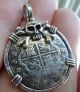 Silver Spanish Philipv Treasure Cob Coin Pendant 1700 ' S (not Atocha) Europe photo 5