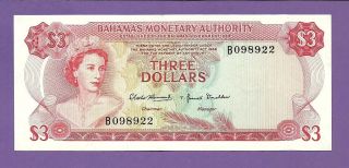 [an] Qeii Bahamas $3 1968 P28a Ef/au photo