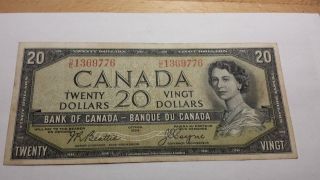 1954 Canadian Twenty Dollar Banknote.  Devils Face photo