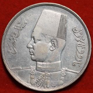 Circulated 1937 Egypt 20 Piastres.  833 Silver Km368 Foreign Coin S/h photo