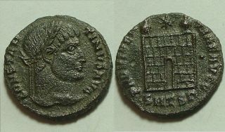Constantine I/ Rare Ancient Roman Christaian Coin/ Ef/ Camp - Gate/ Smtsg photo
