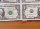 Uncut Sheet Of (32) Us $1 One Dollar Bills 1981 Small Size Notes photo 4