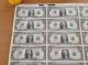 Uncut Sheet Of (32) Us $1 One Dollar Bills 1981 Small Size Notes photo 7