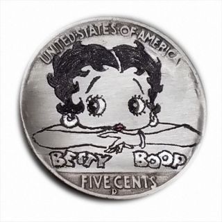 Betty Boop 330 Hand Engraved Hobo Nickel By Luis A Ortiz photo