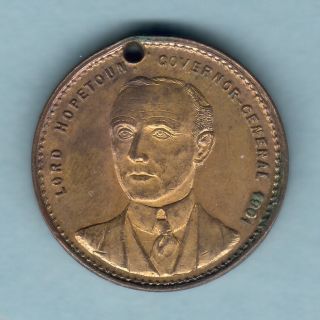 Australia.  1901 Federation Medallion.  Lord Hopetoun.  Gilt,  23mm.  Unc photo