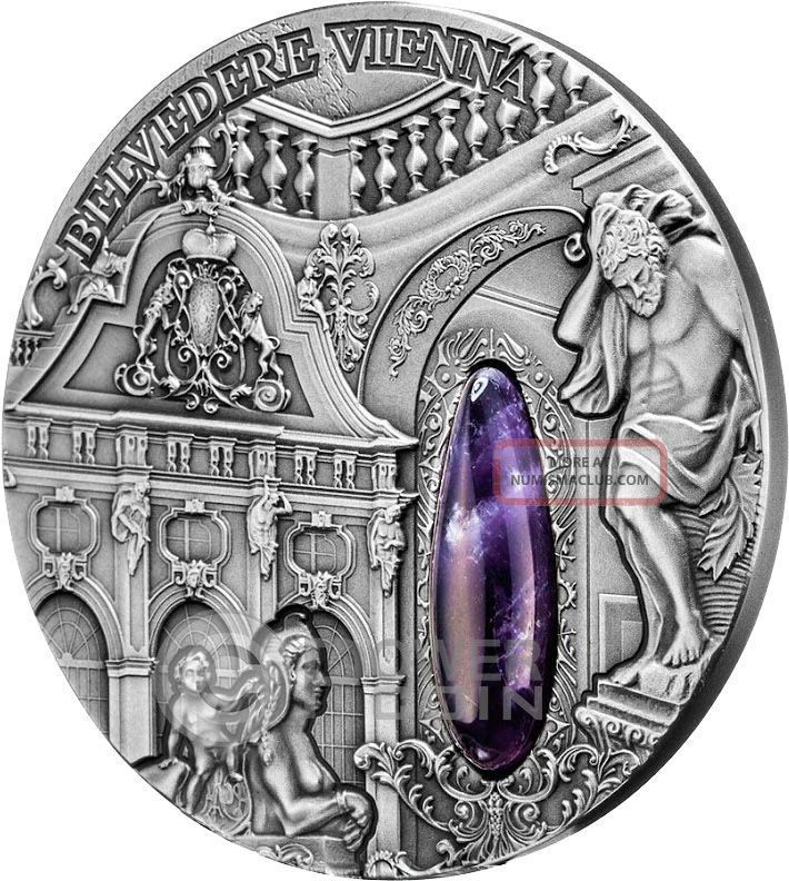 Belvedere Vienna Winter Palace 2 Oz Silver Coin 2$ Niue 2015 Australia & Oceania photo