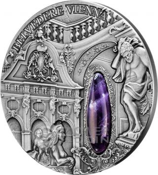 Belvedere Vienna Winter Palace 2 Oz Silver Coin 2$ Niue 2015 photo
