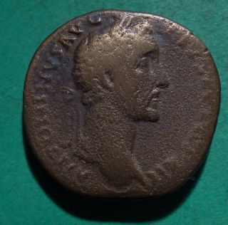 Tater Roman Imperial Ae Sestertius Coin Of Antoninus Pius Moneta photo