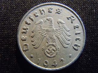 1942 - A - German - Ww2 - 5 - Reichspfennig - Germany - Nazi Coin - Swastika - World - Ab - 4496 - Cent photo