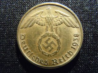 1938 - B - German - - 5 - - Reichspfennig - Germany - Nazi Coin - Swastika - World - Ab - 4461 - Cent photo