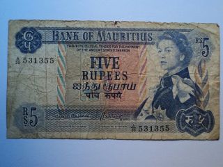 Mauritius,  5 Rupees 1967 photo
