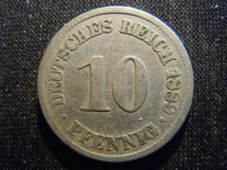 1889 - A - Germany 10 Pfennig - German - Empire - Deutsches Reich - World - Ab - 5234 - Cent photo