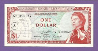 [an] Qeii East Caribbean Antigua $1 1965 P13h Aunc photo