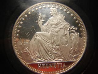 Switzerland 1986 Helvetia 1 Oz Gold Die Struck In Silver - Low Mintage Piefort photo