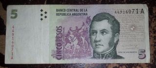Argentina Note 5 Pesos Nd photo
