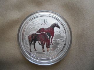 2014 Australia 2 Oz Silver Year Of The Horse Coin photo
