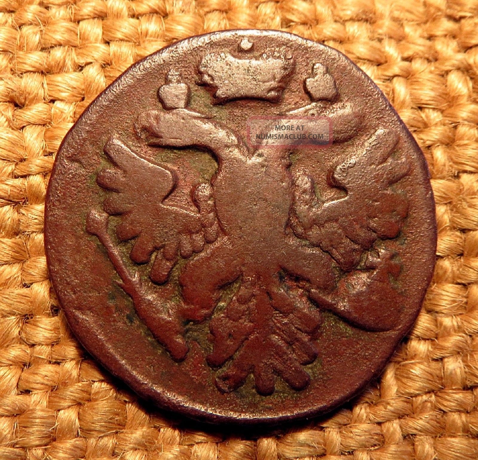 Old Coin Denga 1740 Anna Ioanovna Money Rare 2