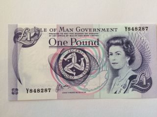 Isle Of Man 1 Pound Banknote,  Uncirculated photo