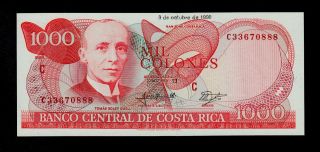 Costa Rica 1000 Colones 1990 C Pick 259a Unc Banknote. photo