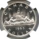 1965 Ngc Pl 65 Cameo Canada Silver $1 Dollar Small Beads Pointed 5 44710 Coins: Canada photo 2