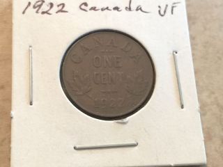 1922 Canada One 1 Cent - Vf - Small Cent - George V - Km 28 - Coin photo