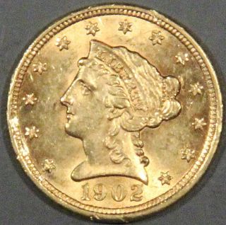 1902 Liberty Head 2 1/2 Dollar Gold Coin Graded Au S2 photo