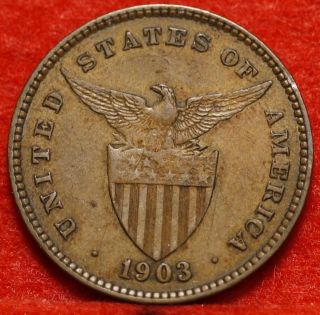 Circulated 1903 Philippines 1 Centavo Y15 Foreign Coin S/h photo