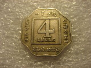 Coin British India 1920 4 Annas photo