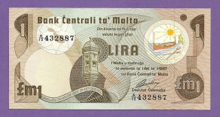 [an] Malta 1 Lira 1967 (1979) P34b Unc photo