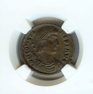 Constans 337 - 350 A.  D.  Bi Centenionalis - Victory & Emperor - Ngc Au photo