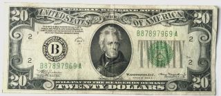 Old Vintage 1934 Twenty Dollar Bill $20 Federal Reserve Note - York,  Ny photo