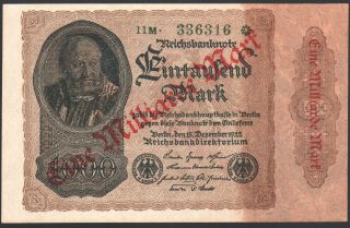 1 Billion/1000 Mark 1922 Series: 11m - 336316 Overprint 
