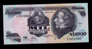 Uruguay 1000 Nuevos Pesos (1992) D Pick 64ab Unc. photo