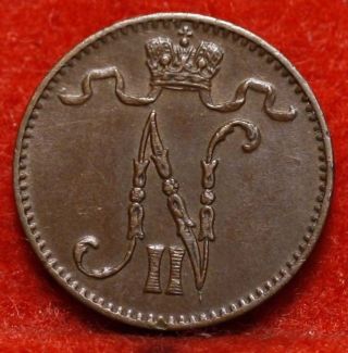 Circulated 1912 Finland Penni Foreign Coin S/h photo