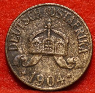 Circulated 1904 - A German East Africa 1 Heller Foreign Coin S/h photo