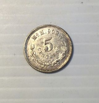 Mexico Silver 5 Centavos 1890 - M Mexico As Struck In Unc Rare Km - 398.  7 photo