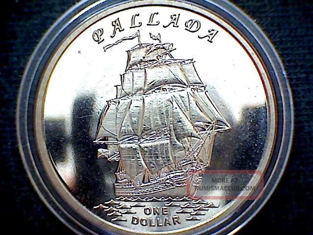 Gilbert Islands Kiribati 2014 Dollar,  Pallada Sailing Ship Fantasy Coin,  Unc Australia & Oceania photo