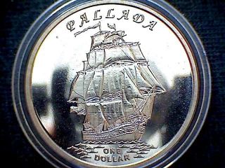 Gilbert Islands Kiribati 2014 Dollar,  Pallada Sailing Ship Fantasy Coin,  Unc photo